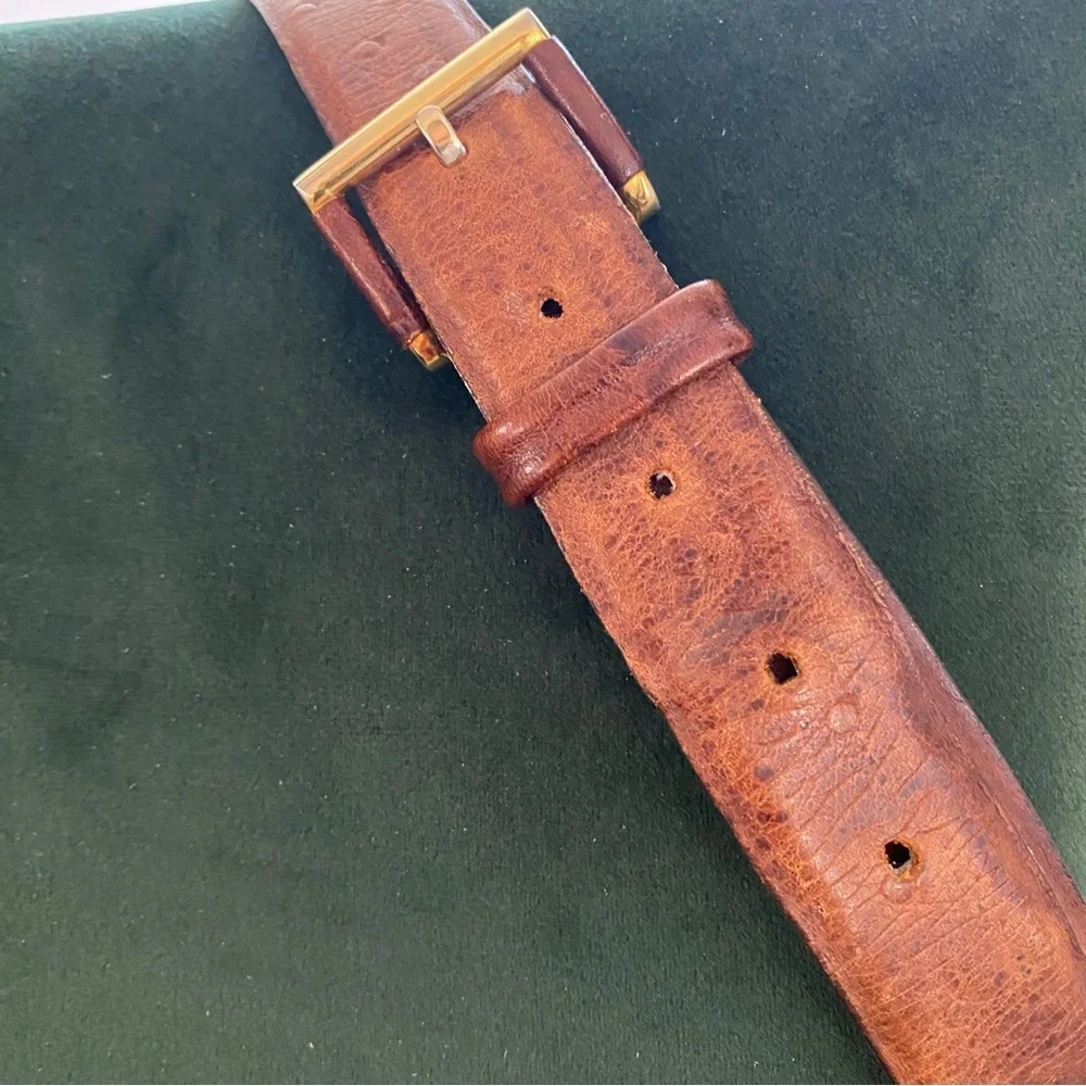 Ostrich Grain Cowhide Belt Made In Canada Size 36 Protocol - Picture 5 of 11